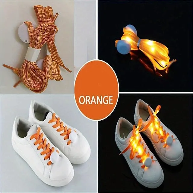 1 Pair LED Sport Shoe Laces Luminous Shoe Laces Glow Shoe Strings Round Flash Light Shoelaces