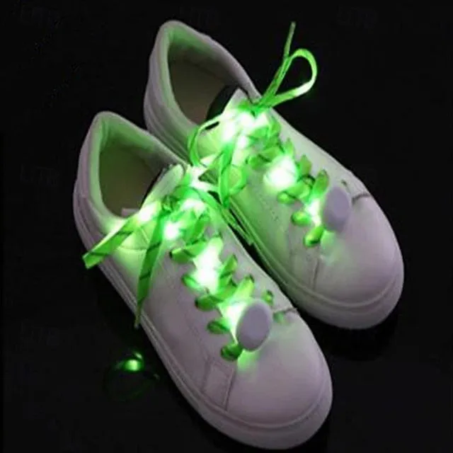 1 Pair LED Sport Shoe Laces Luminous Shoe Laces Glow Shoe Strings Round Flash Light Shoelaces