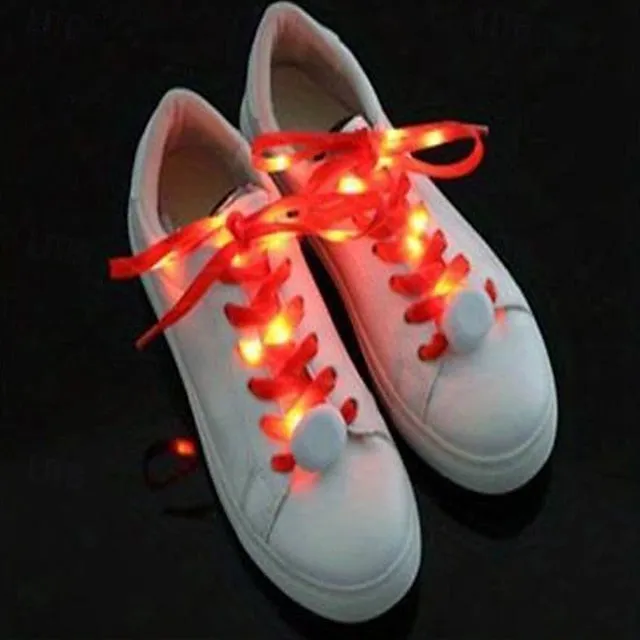 1 Pair LED Sport Shoe Laces Luminous Shoe Laces Glow Shoe Strings Round Flash Light Shoelaces