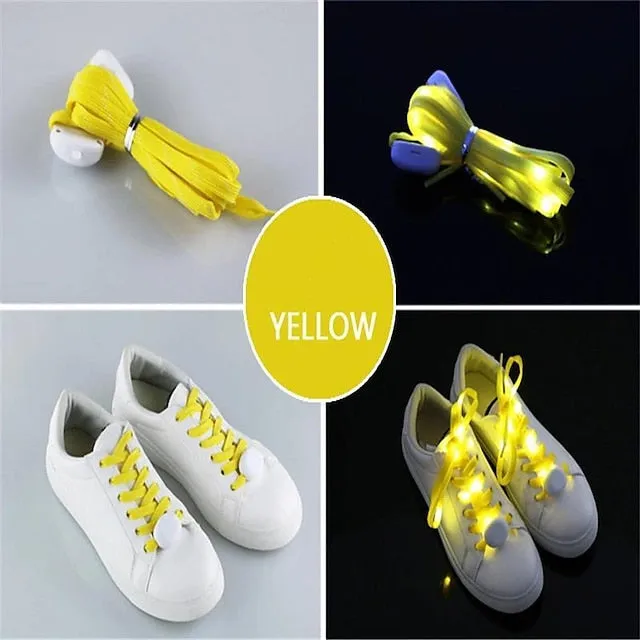 1 Pair LED Sport Shoe Laces Luminous Shoe Laces Glow Shoe Strings Round Flash Light Shoelaces