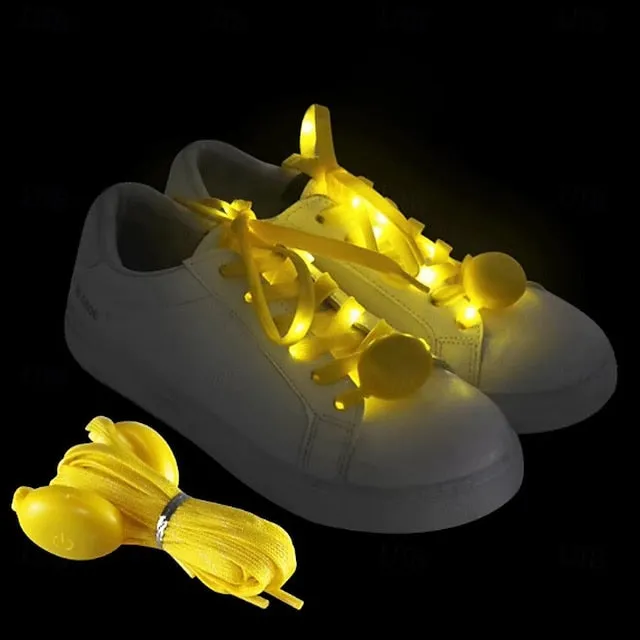 1 Pair LED Sport Shoe Laces Luminous Shoe Laces Glow Shoe Strings Round Flash Light Shoelaces