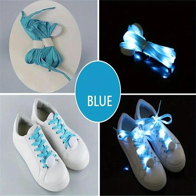 1 Pair LED Sport Shoe Laces Luminous Shoe Laces Glow Shoe Strings Round Flash Light Shoelaces