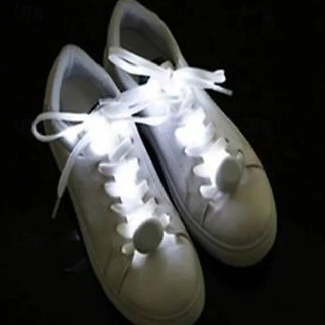 1 Pair LED Sport Shoe Laces Luminous Shoe Laces Glow Shoe Strings Round Flash Light Shoelaces