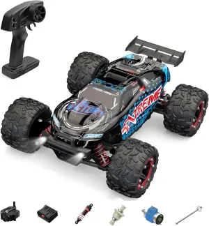 1:18 Scale 4wd High-Speed Rc Buggy, 40km/h All-Terrain Rc Climbing Vehicle with Waterproof Body, Led Lights & Rubber Wear-Resistant Tires (Blue)
