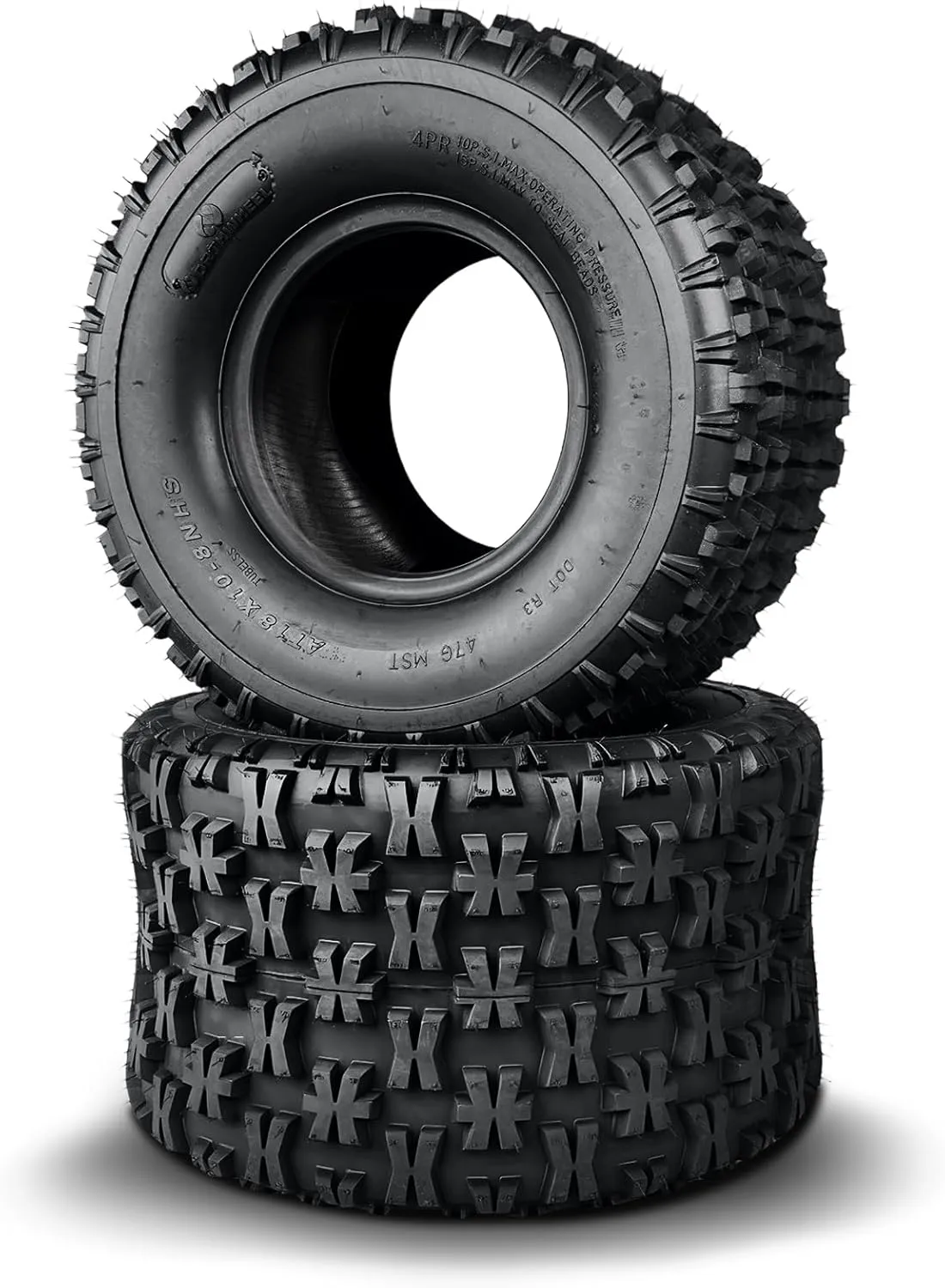 18x10-8 ATV Rear Tires 4PR 18x10x8 Lawn Mower All Terrain Off-Road Tire, Turf Mud Sand Trail Tires, Tubeless, Set of 2