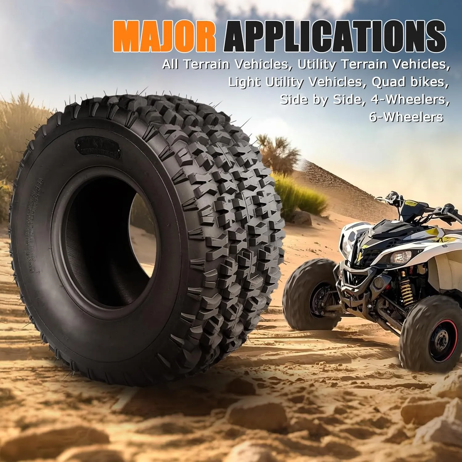 18x10-8 ATV Rear Tires 4PR 18x10x8 Lawn Mower All Terrain Off-Road Tire, Turf Mud Sand Trail Tires, Tubeless, Set of 2