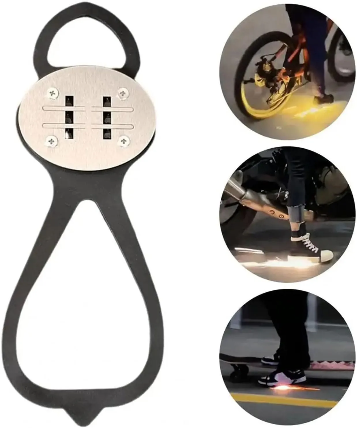 1PCS Foot Brake Ground Shoes Spark Flint, Skateboarding Ground Spark Friction Tool Pads, Motorcycle Sole Grinding Spark Flint Set for Shoes