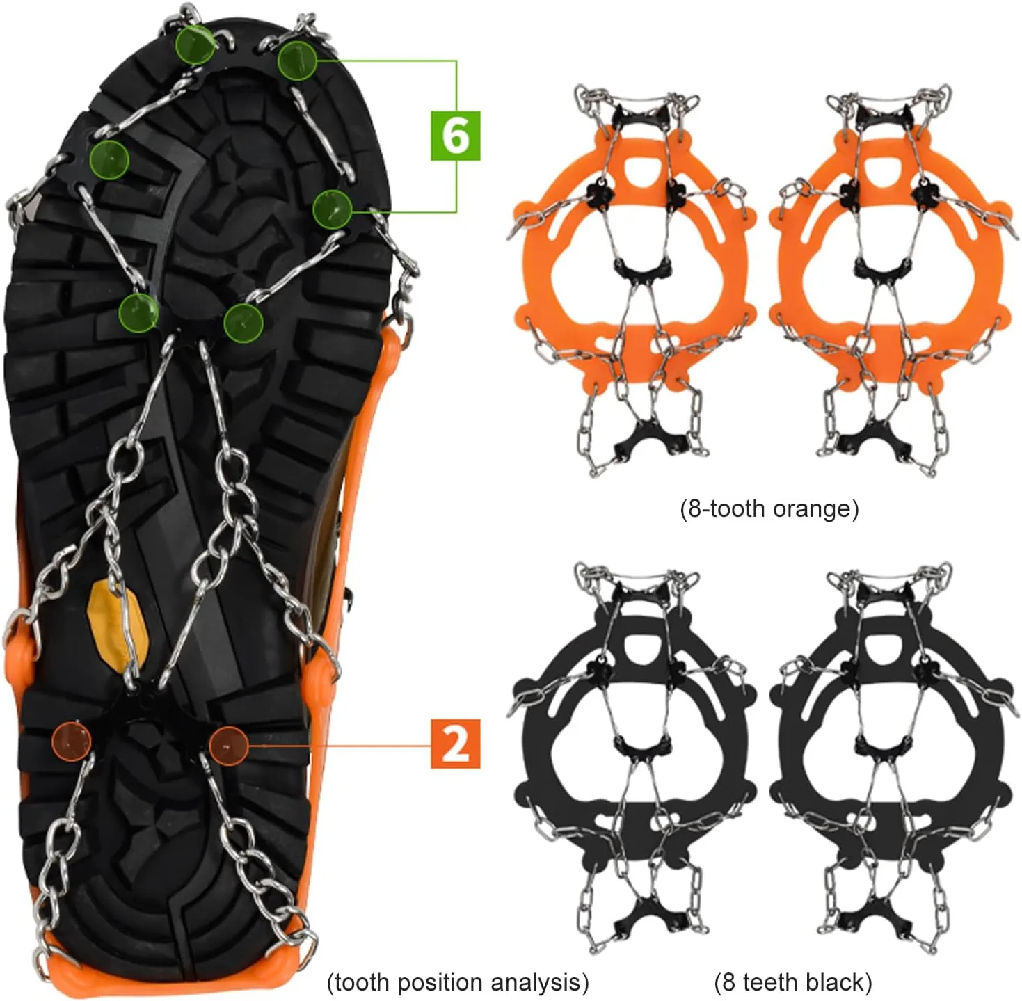 2pcs Heavy Type Shoe Crampons Men Women Climbing Spikes Grippers Gears for Outdoor and