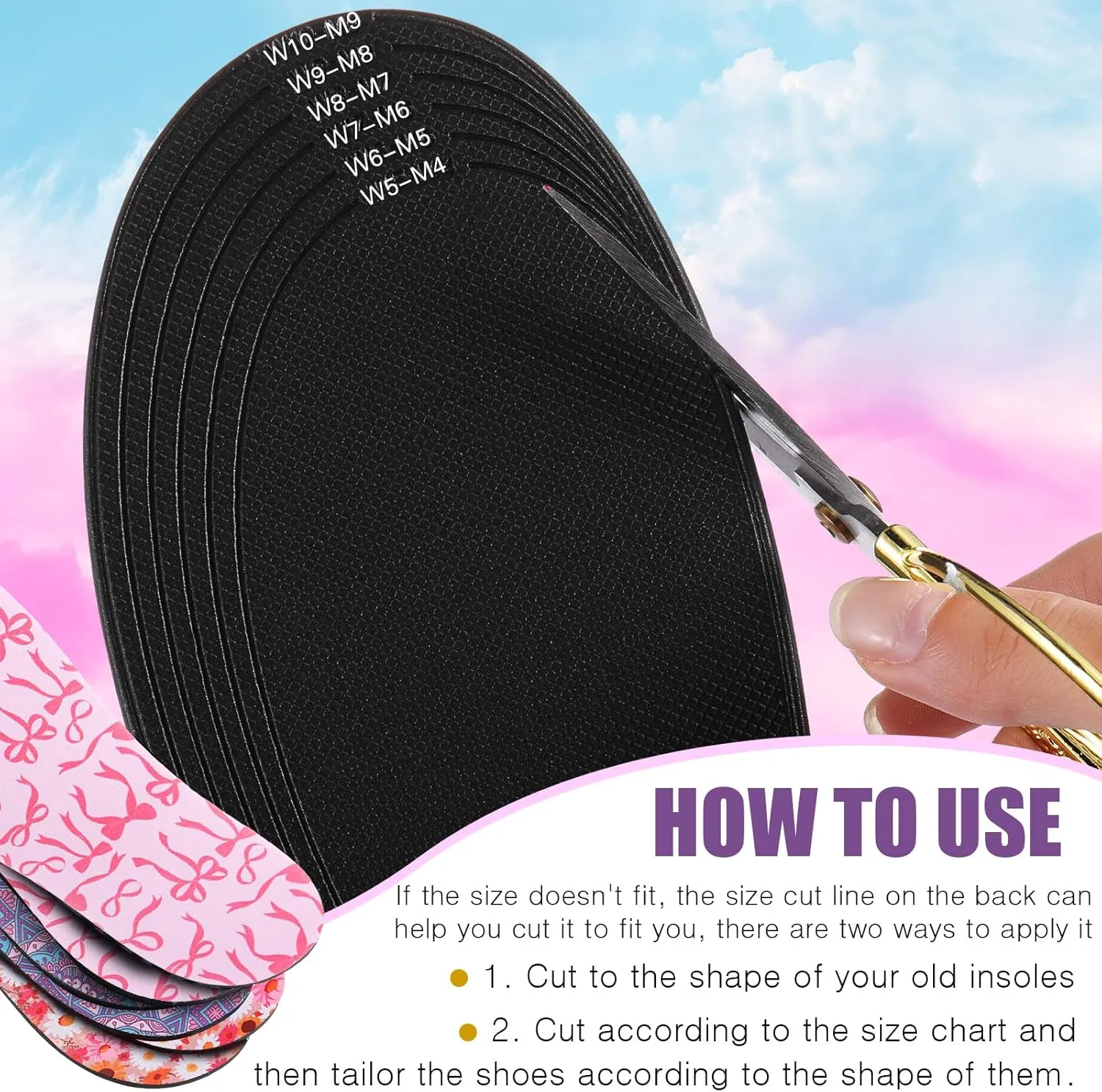 3 Pairs No Show Socks Sockless Shoe Liner Washable Barefoot Shoe Insoles No Slipping Inserts(Fresh Style)