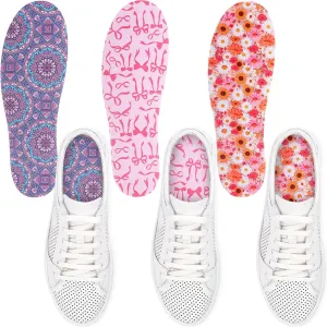 3 Pairs No Show Socks Sockless Shoe Liner Washable Barefoot Shoe Insoles No Slipping Inserts(Fresh Style)