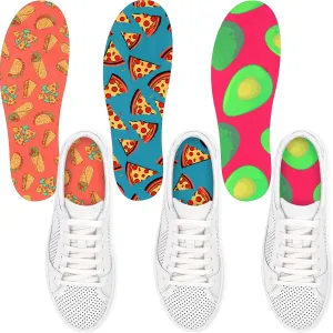 3 Pairs No Show Socks Sockless Shoe Liner Washable Barefoot Shoe Insoles No Slipping Inserts(Fruit Style)