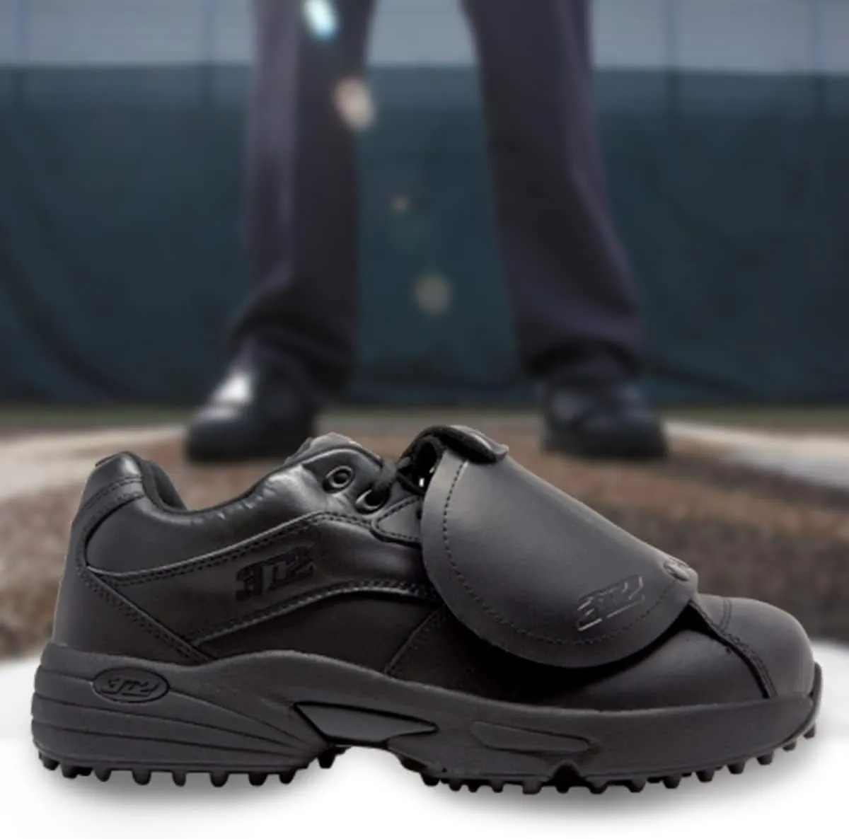 3N2 Men's Baseball Umpire Officiating Shoe Reaction Pro Plate Sturdy Design & Comfort Optimum Protection 100% Genuine Leather No Extra Weight, D & EE Widths for Softball & Baseball Umpires Black