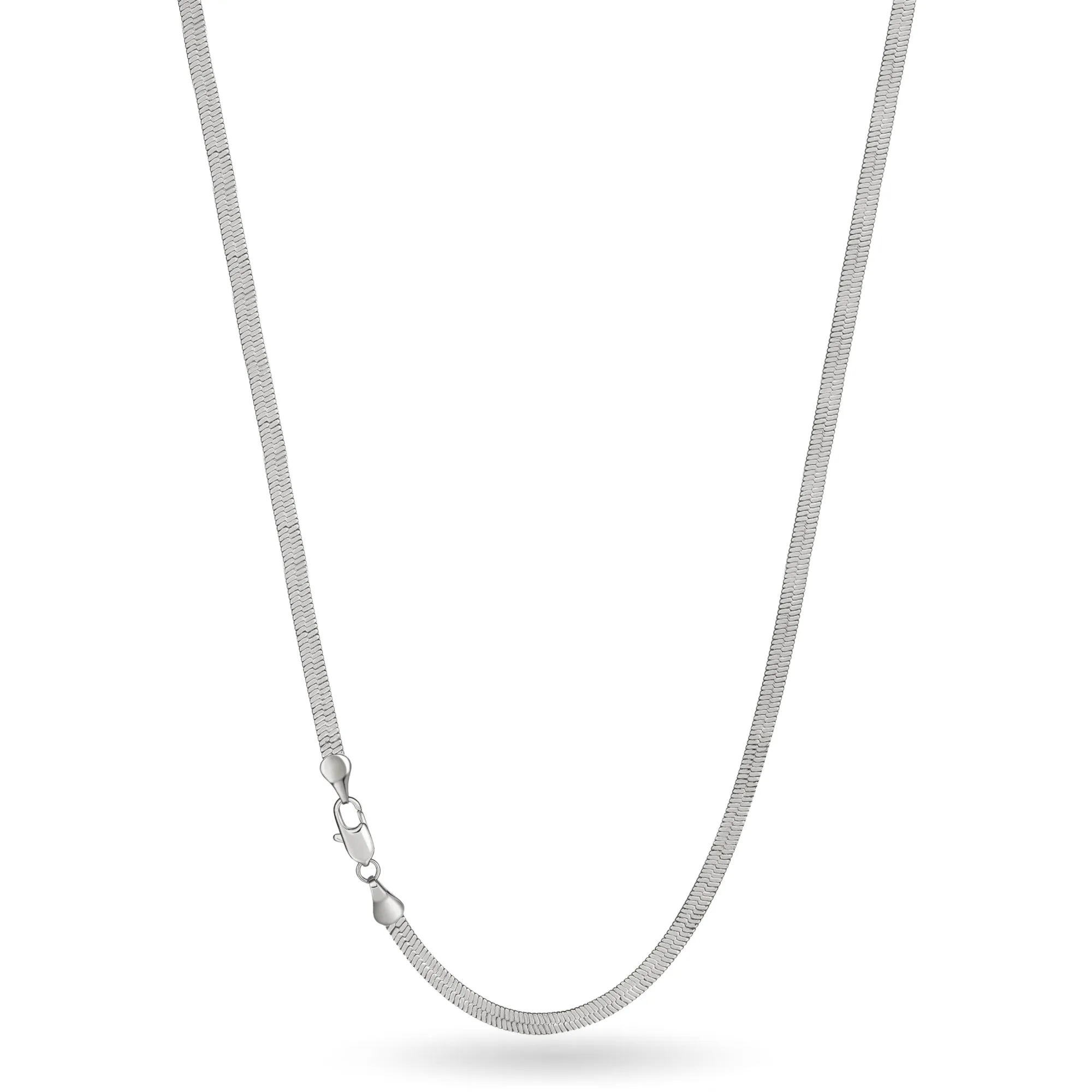925 Sterling Silver 3mm Flat Necklace