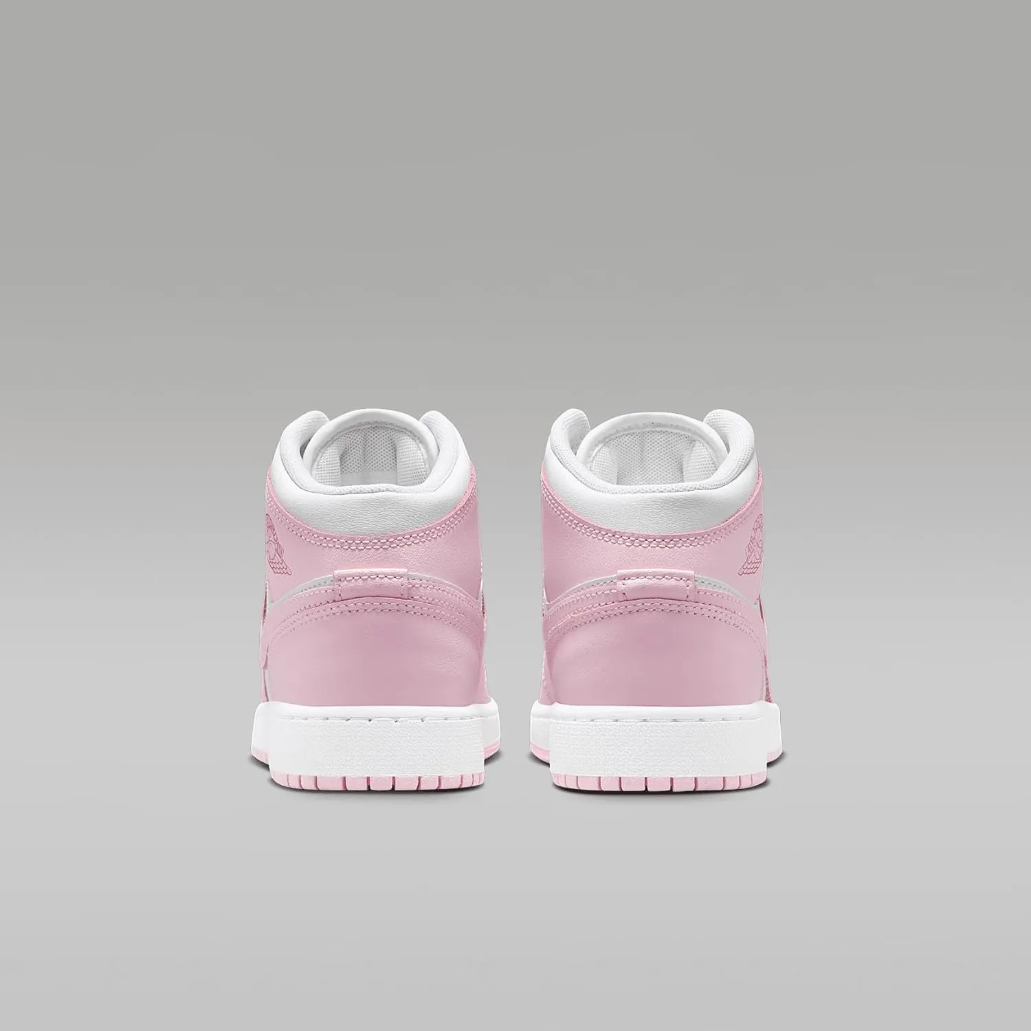 Air Jordan 1 Mid Big Kids' Shoes (DQ8423-608, Pink Foam/Fire Red/White)