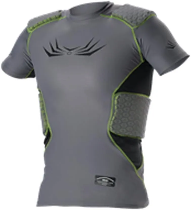 Alleson Adult Upper Body Integrated Protector Charcoal, Lime L BSIPT BSIPT-CHLI-L