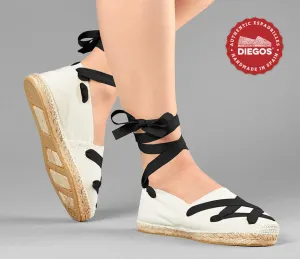 Alpargatas cordones clásicas marfil