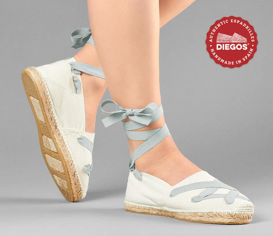 Alpargatas cordones clásicas marfil