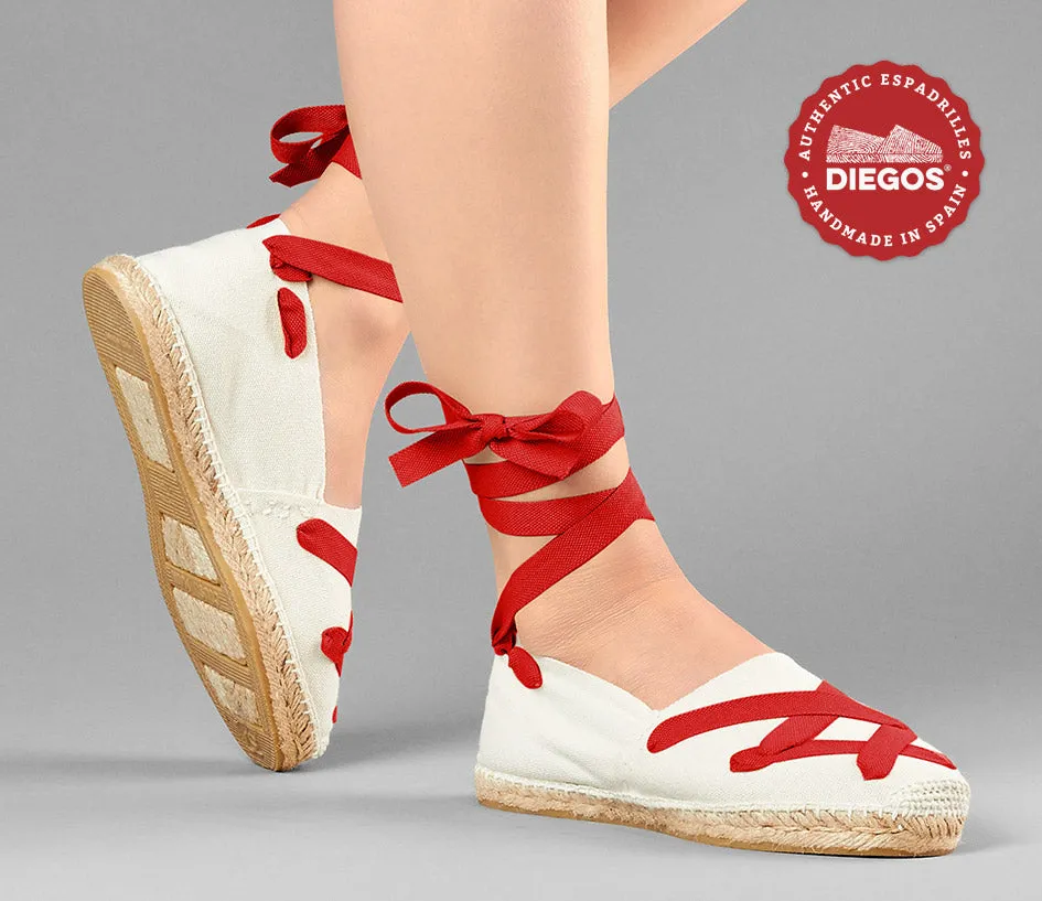 Alpargatas cordones clásicas marfil