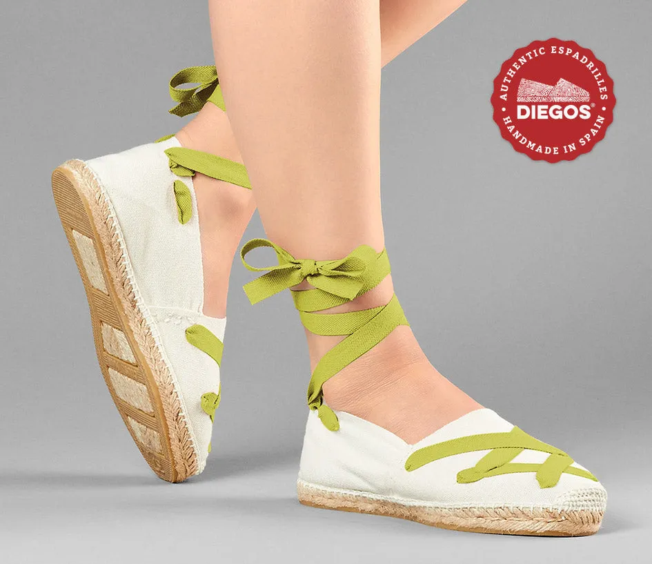 Alpargatas cordones clásicas marfil