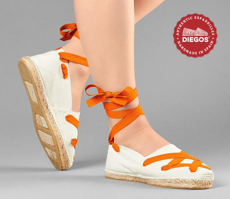 Alpargatas cordones clásicas marfil
