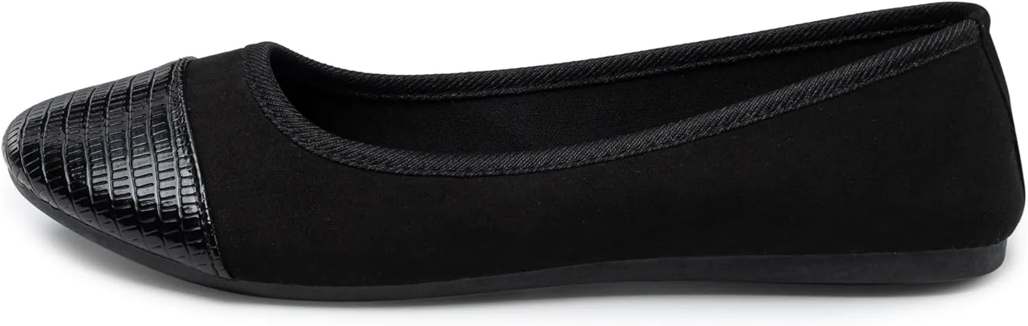 Alpine Swiss Kelly Cap Toe Ballet Flats Two Tone Comfortable Slip On Flat Shoes