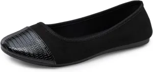 Alpine Swiss Kelly Cap Toe Ballet Flats Two Tone Comfortable Slip On Flat Shoes