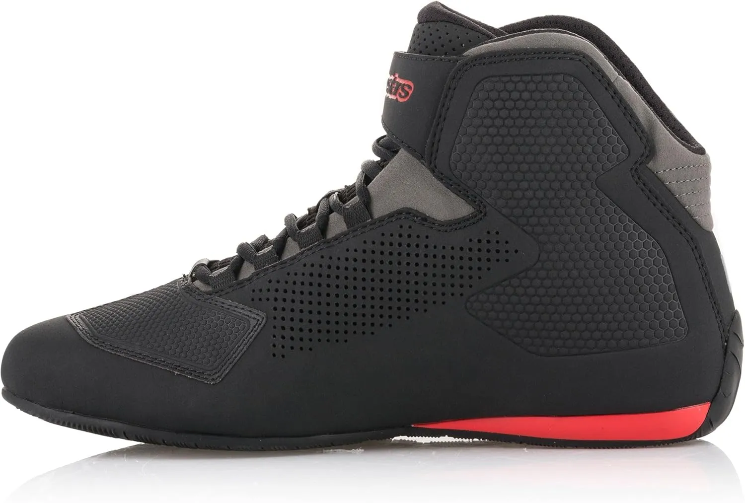 Alpinestars Men's Sektor Vented Street Motorcycle Shoe, Black/Gray/Red, 11