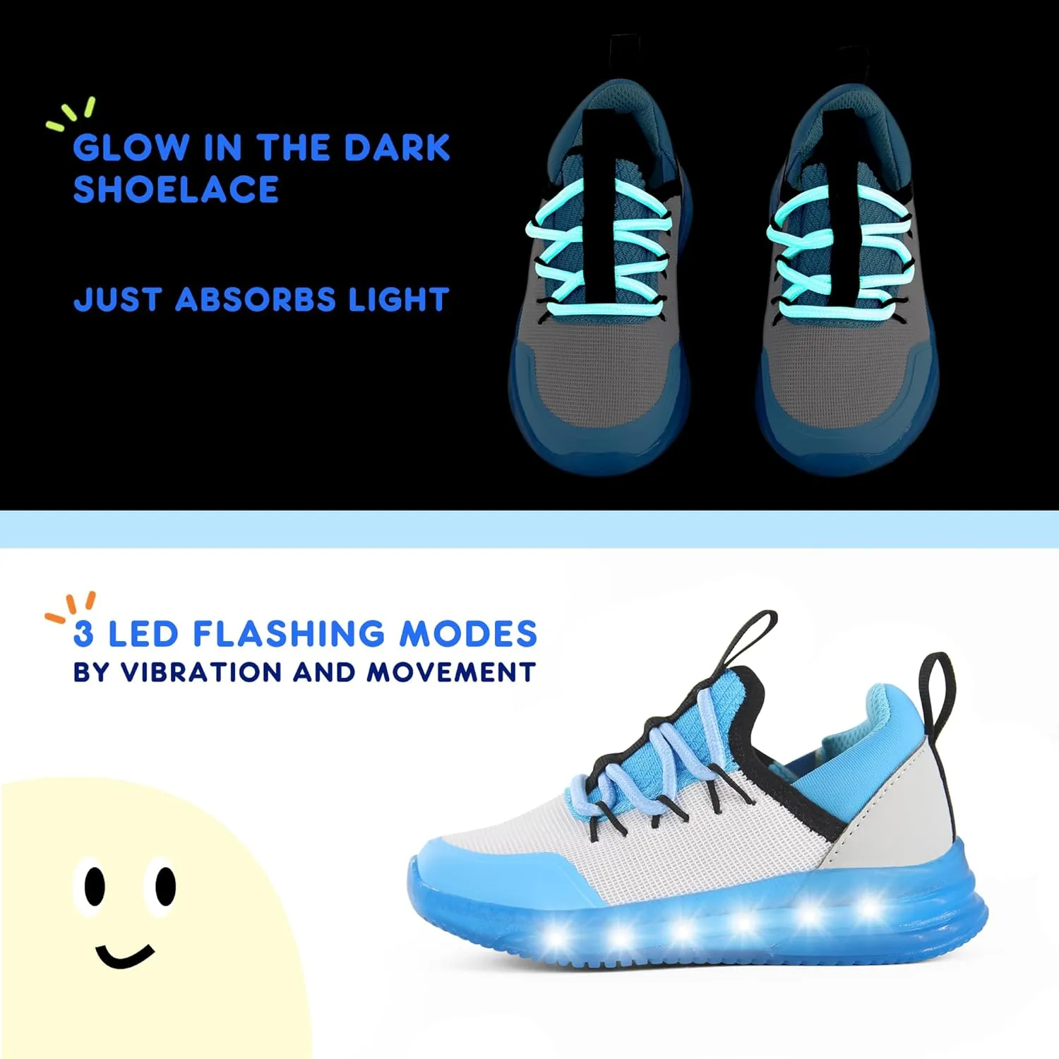 AMZZPIK LUMIKICK Light Up Shoes for Boys Girls Kids Tennis Sneakers Walking Led Glow Shoe for Toddler