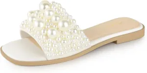 Ankis Black White Sandals Women Flat Sandals Comfortable Womens Slide Sandals Fashion Flat Sandals for Women 2025 Summer