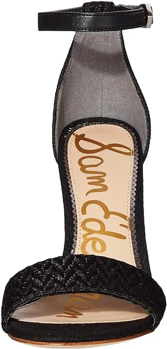 Ankle Heeled Edelman Black Act fast Intelligent Toe Espadrille Sam Strap Sandals Rounded Open Yamile