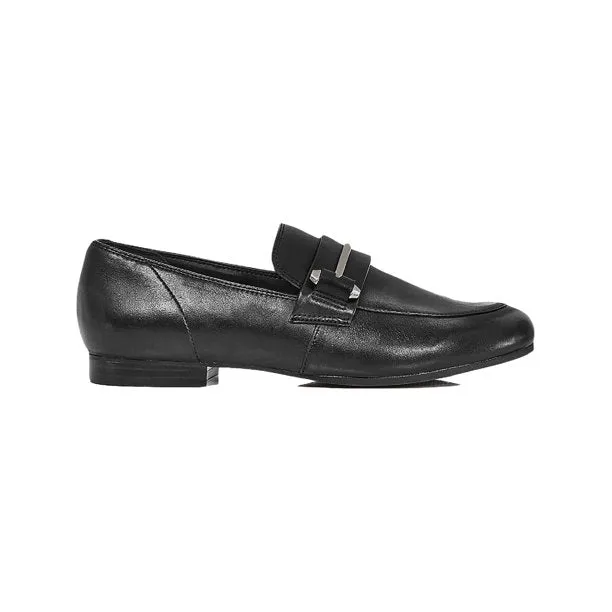 Aqua Womens Kim Leather Slip-On Fashion Loafers Black 7 M