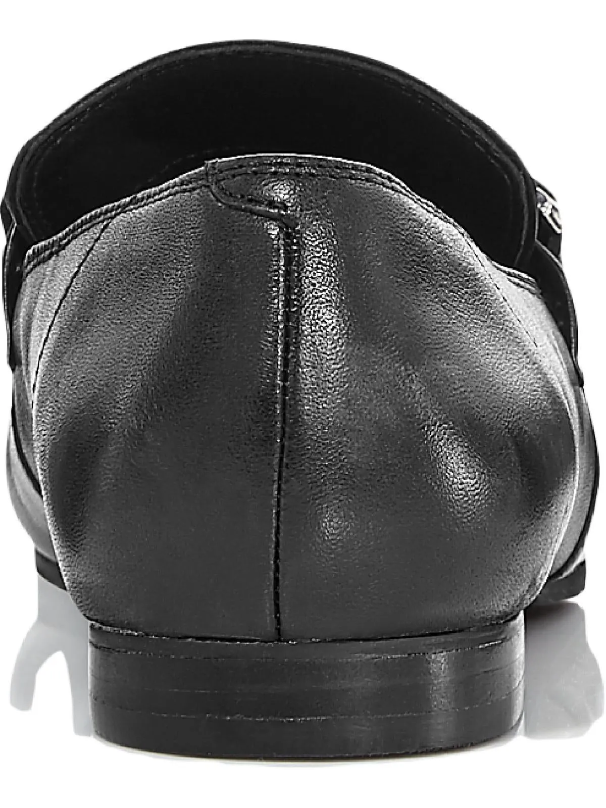 Aqua Womens Kim Leather Slip-On Fashion Loafers Black 7 M