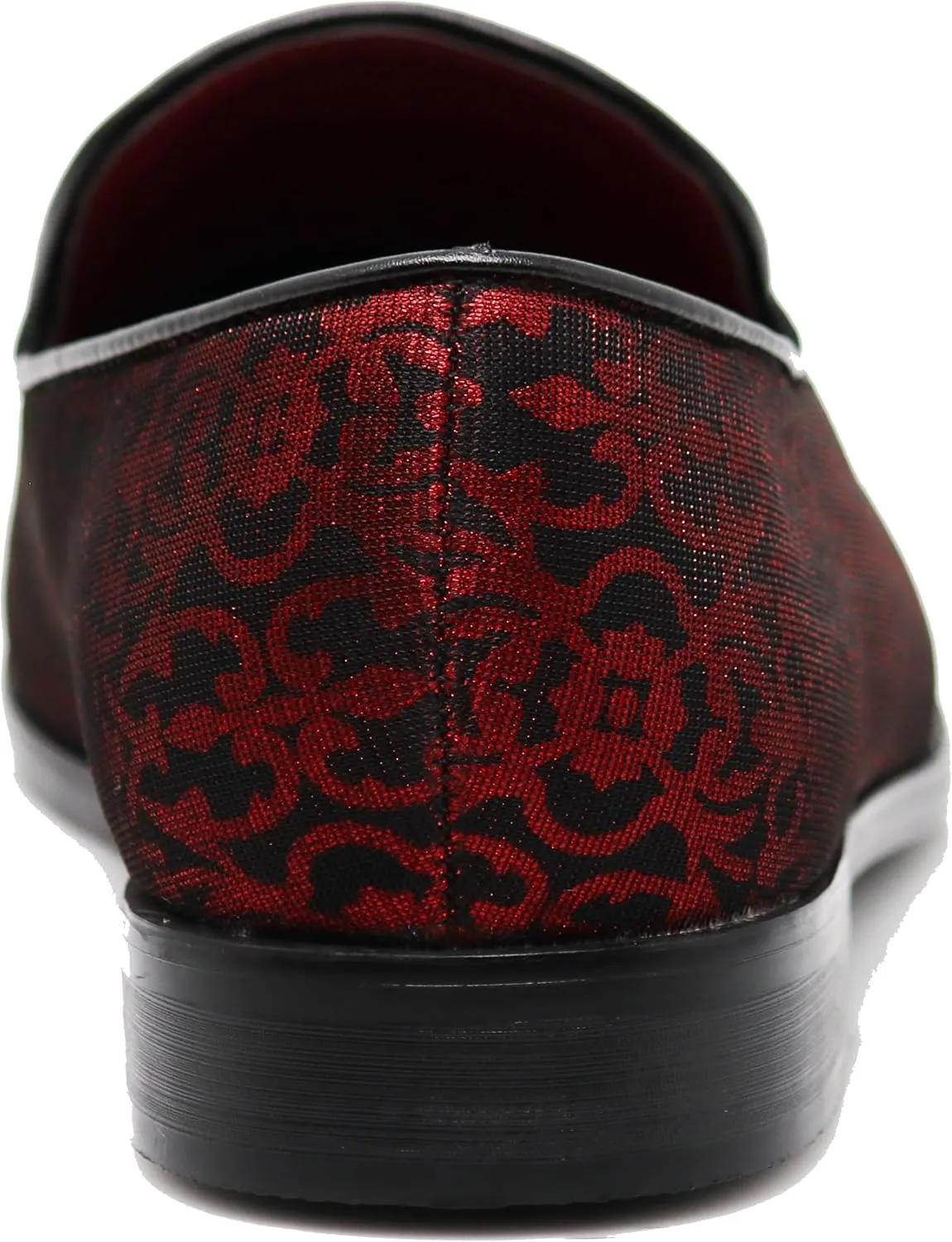ARK1 Men's Vintage Satin Silky Floral Fashion Dress Loafer Slip On Tuxedo Formal Dress Shoes Designer
