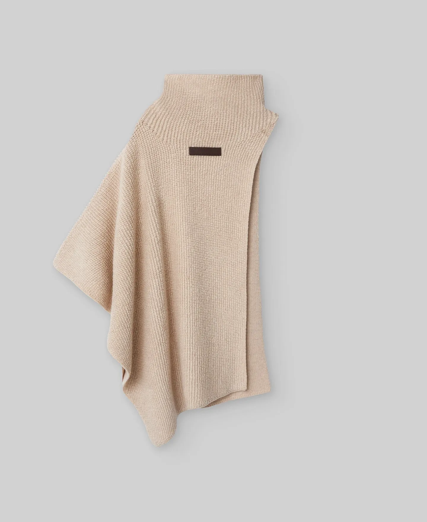 Asymmetrical terry cloth cape woman in light cream