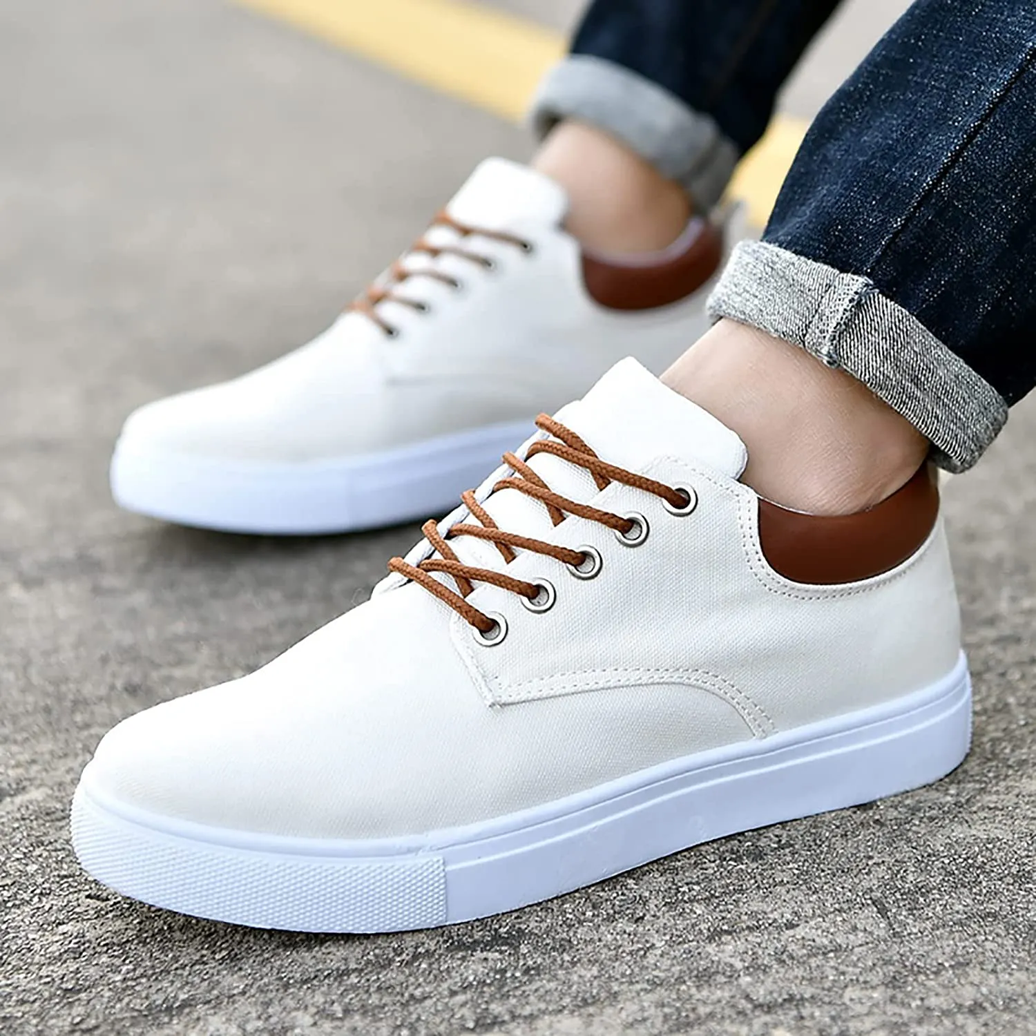 Axel | Men's Comfortable Canvas Sneakers with Flat Sole