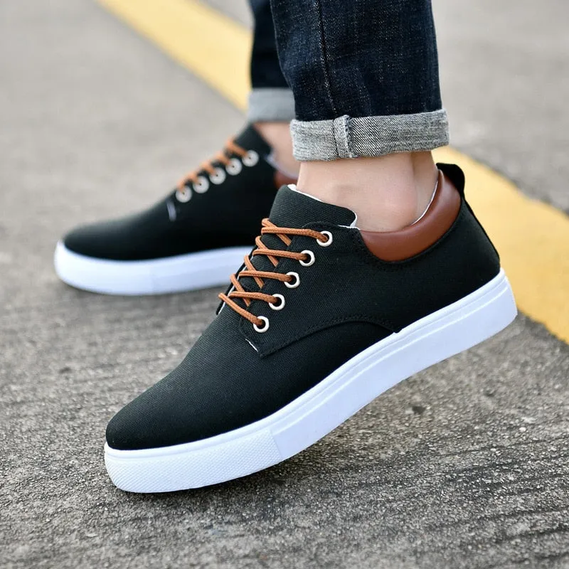 Axel | Men's Comfortable Canvas Sneakers with Flat Sole