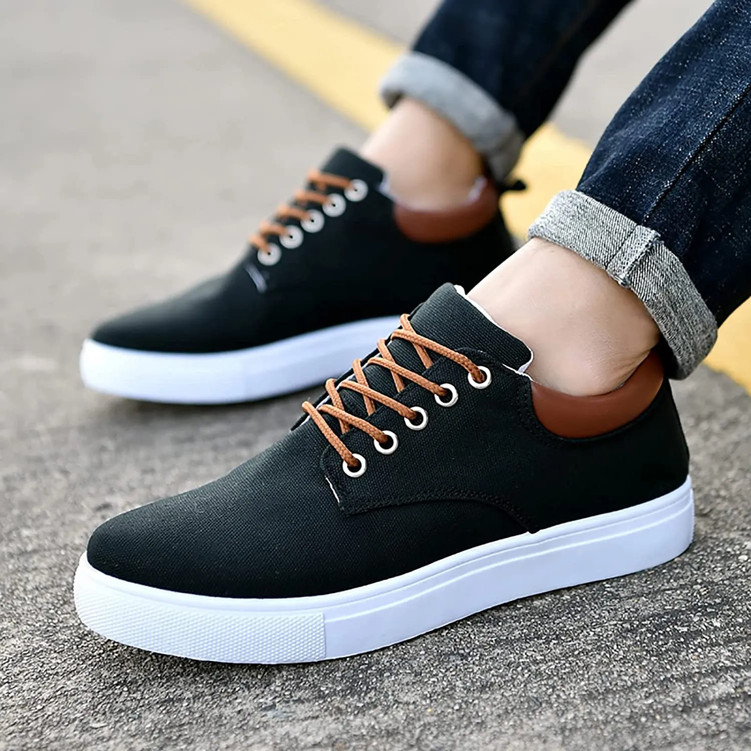 Axel | Men's Comfortable Canvas Sneakers with Flat Sole