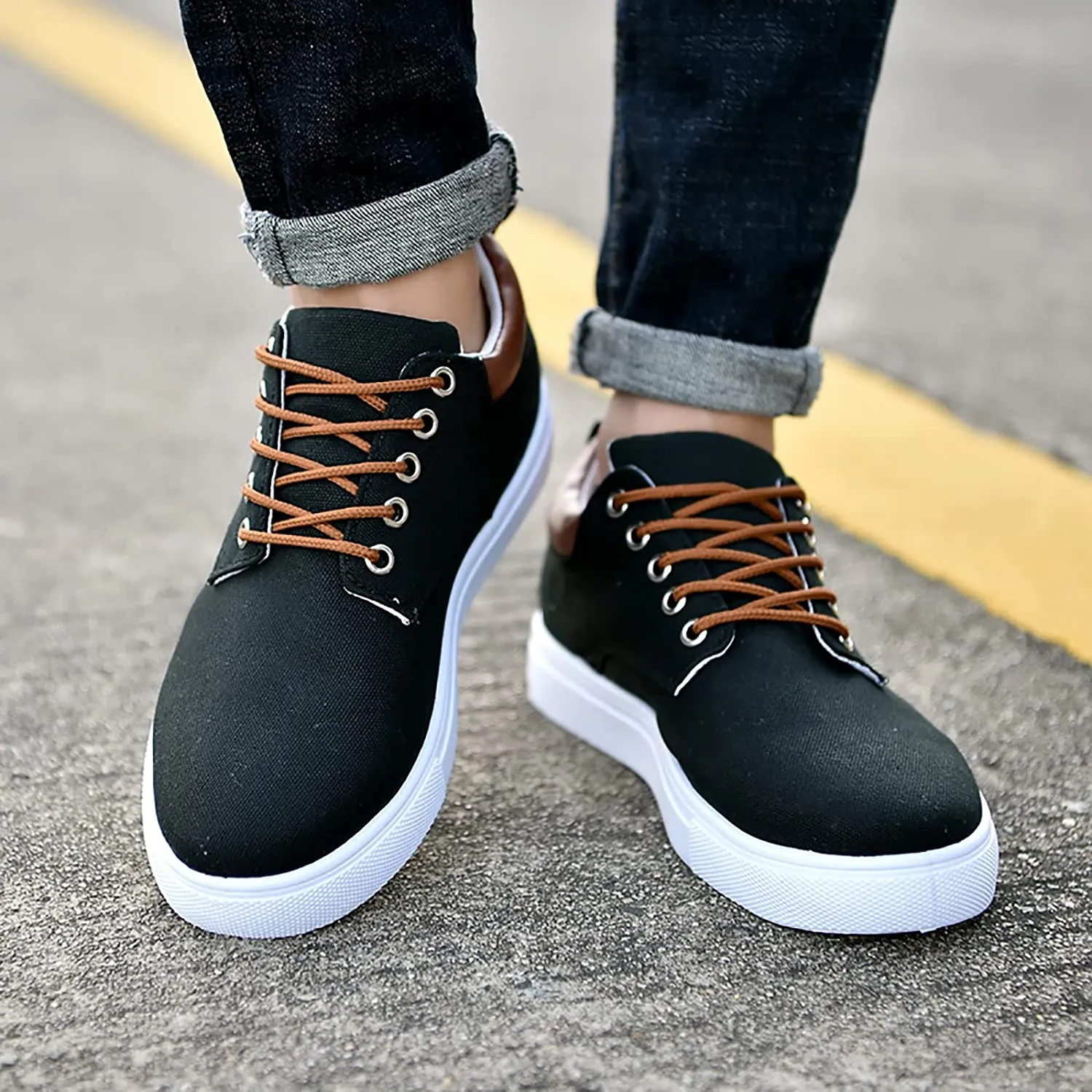 Axel | Men's Comfortable Canvas Sneakers with Flat Sole