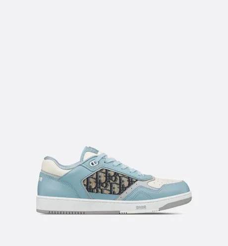 B27 Low-Top Sneaker • Light Blue and Cream Smooth Calfskin with Beige and Black Dior Oblique Jacquard