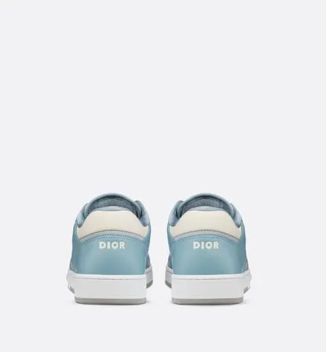 B27 Low-Top Sneaker • Light Blue and Cream Smooth Calfskin with Beige and Black Dior Oblique Jacquard
