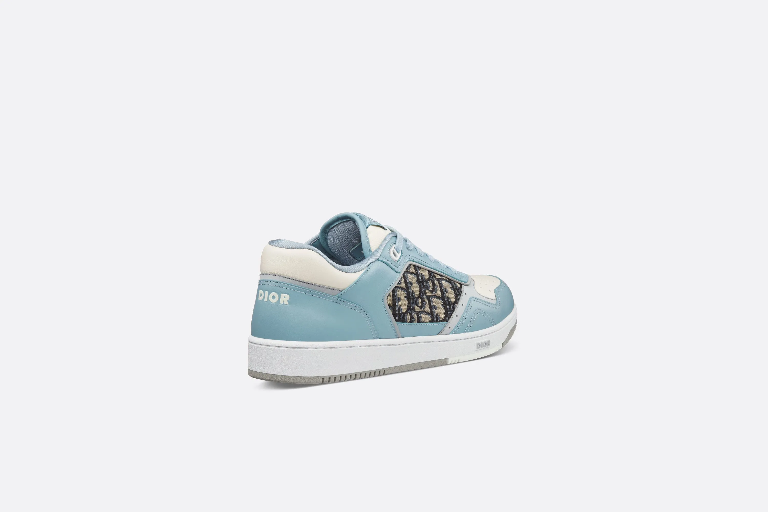 B27 Low-Top Sneaker • Light Blue and Cream Smooth Calfskin with Beige and Black Dior Oblique Jacquard