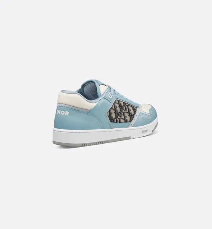 B27 Low-Top Sneaker • Light Blue and Cream Smooth Calfskin with Beige and Black Dior Oblique Jacquard