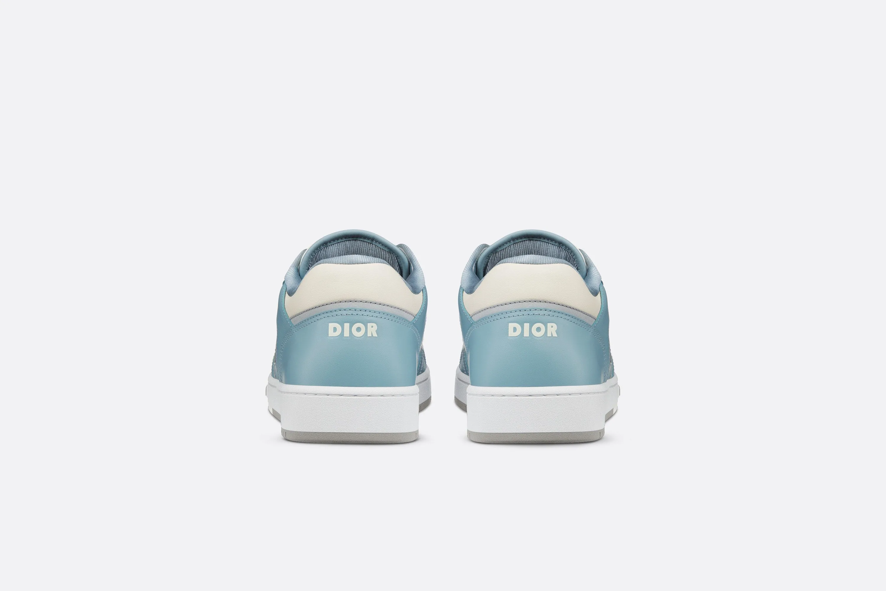 B27 Low-Top Sneaker • Light Blue and Cream Smooth Calfskin with Beige and Black Dior Oblique Jacquard