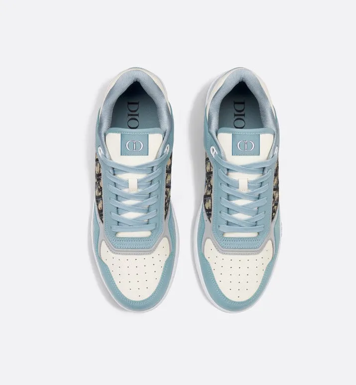 B27 Low-Top Sneaker • Light Blue and Cream Smooth Calfskin with Beige and Black Dior Oblique Jacquard