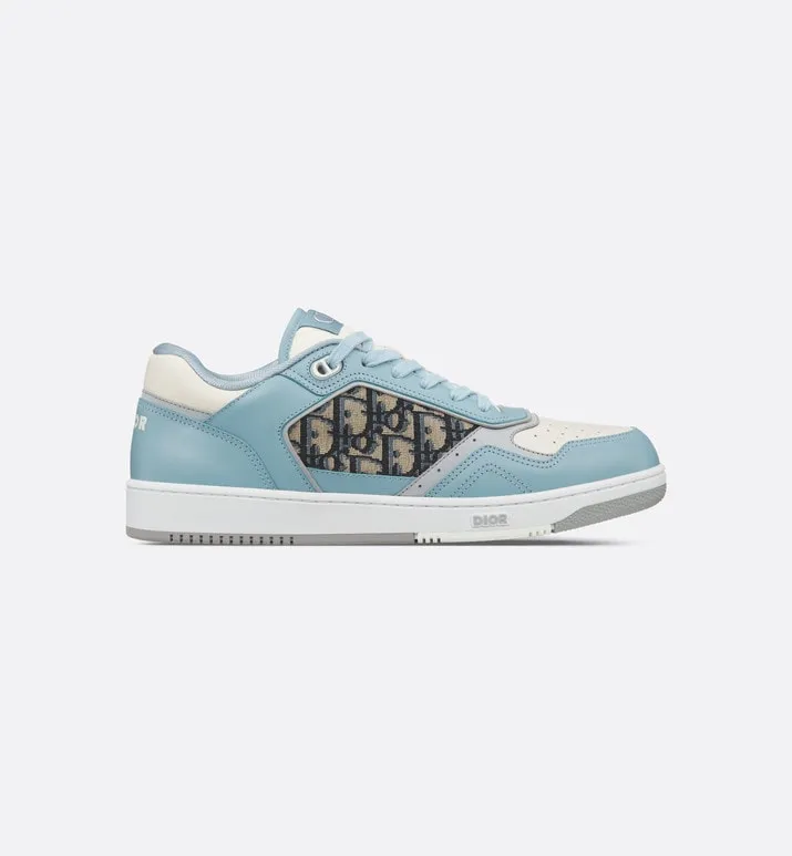 B27 Low-Top Sneaker • Light Blue and Cream Smooth Calfskin with Beige and Black Dior Oblique Jacquard