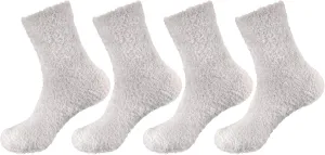 BambooMN Men's Super Comfy Soft Warm Fuzzy Socks - 4 Pair Value Packs