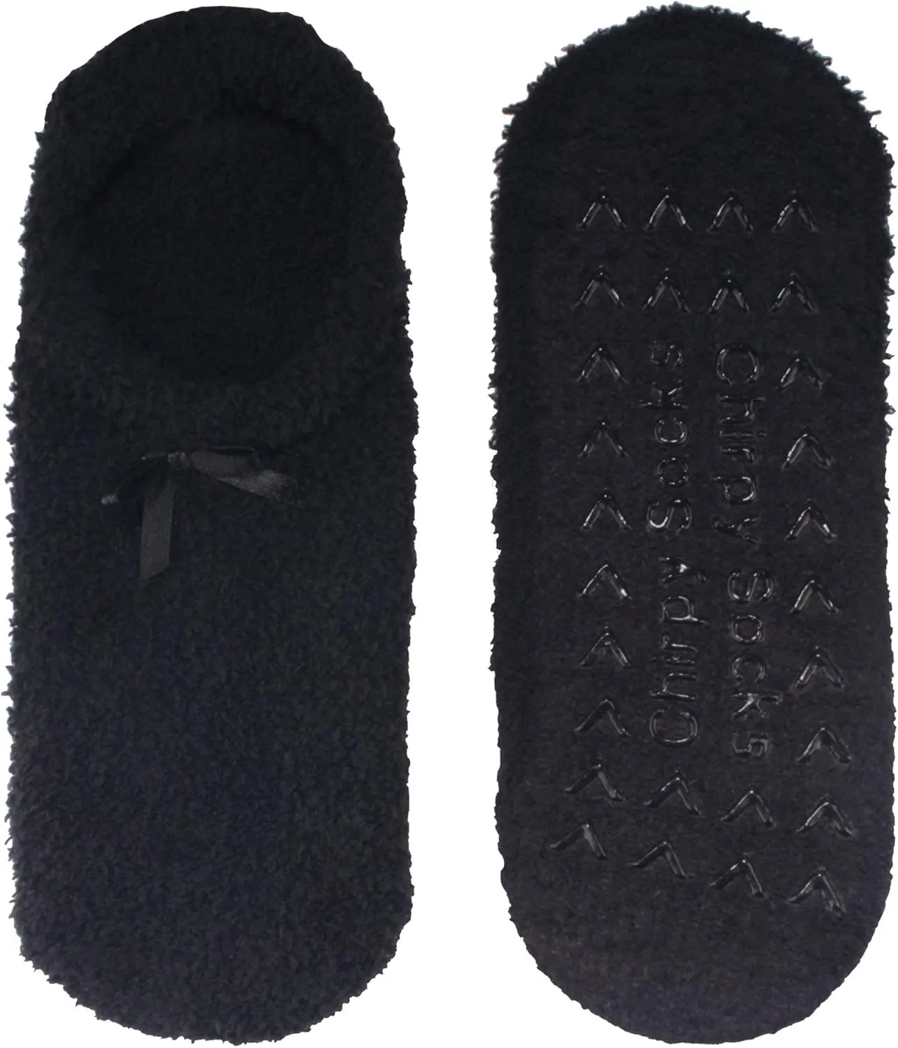 BambooMN Women's Soft Breathable Fuzzy Cozy Footies Travel Home Socks with Non-Skid Bottom