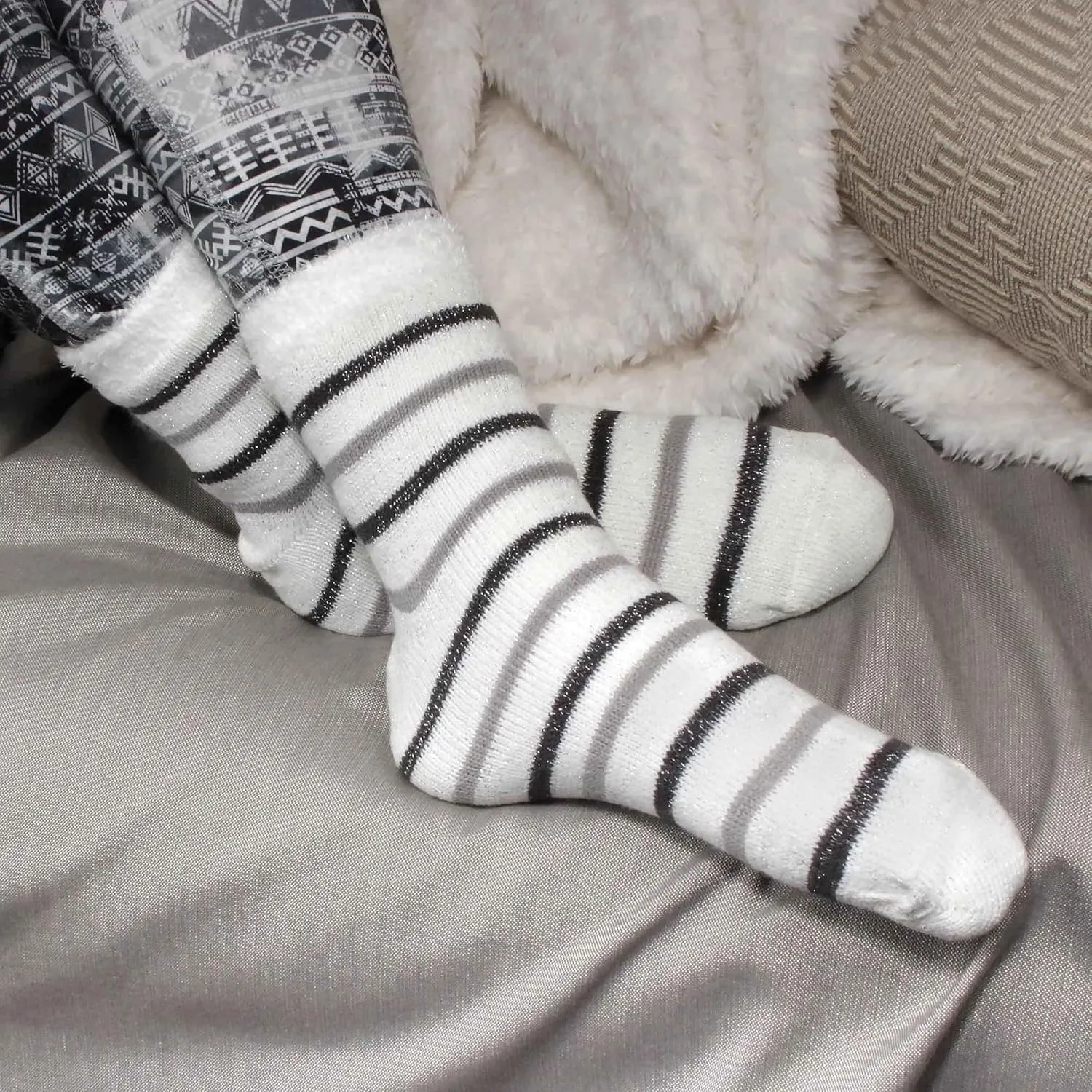 BambooMN Women's Super Soft Warm Cozy Fuzzy Socks Assortments