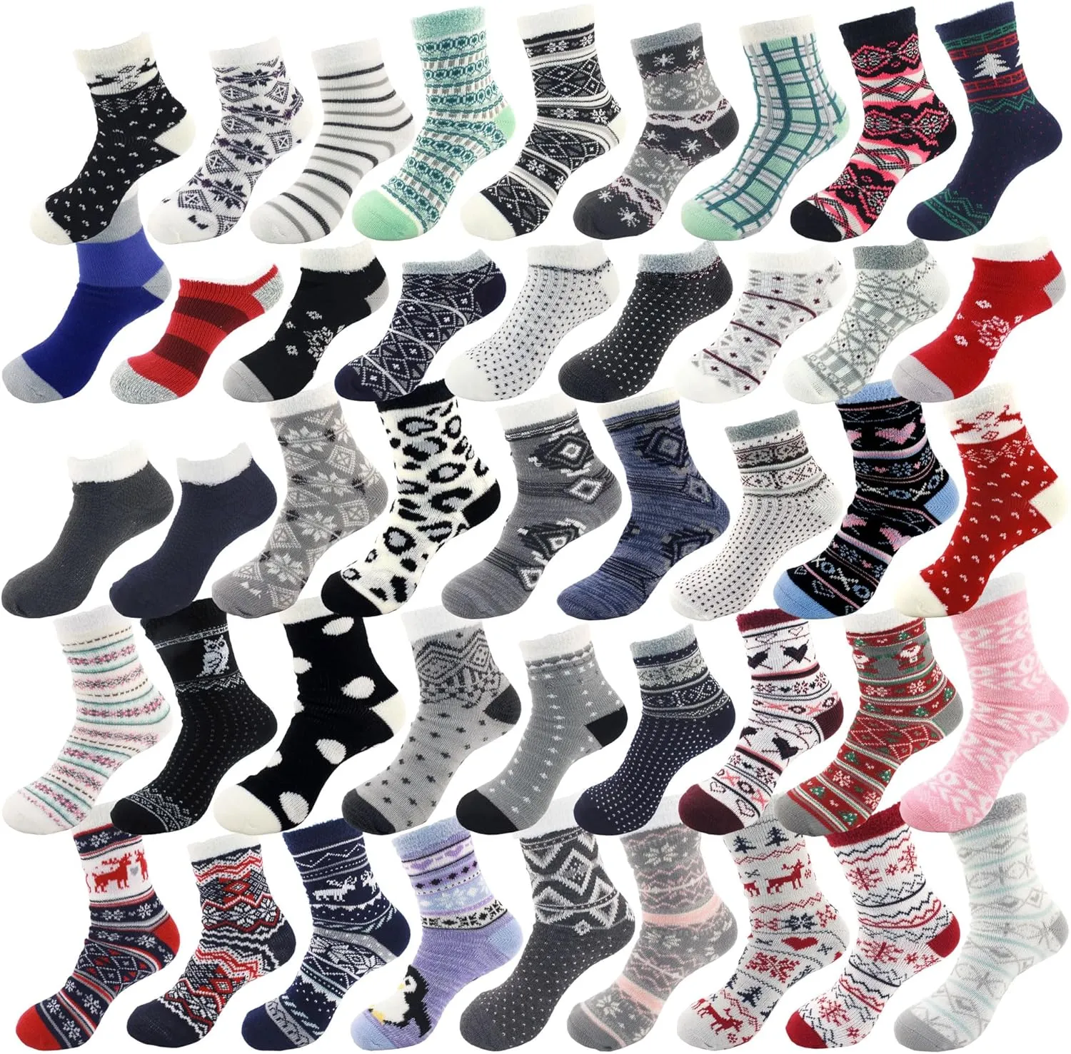 BambooMN Women's Super Soft Warm Cozy Fuzzy Socks Assortments