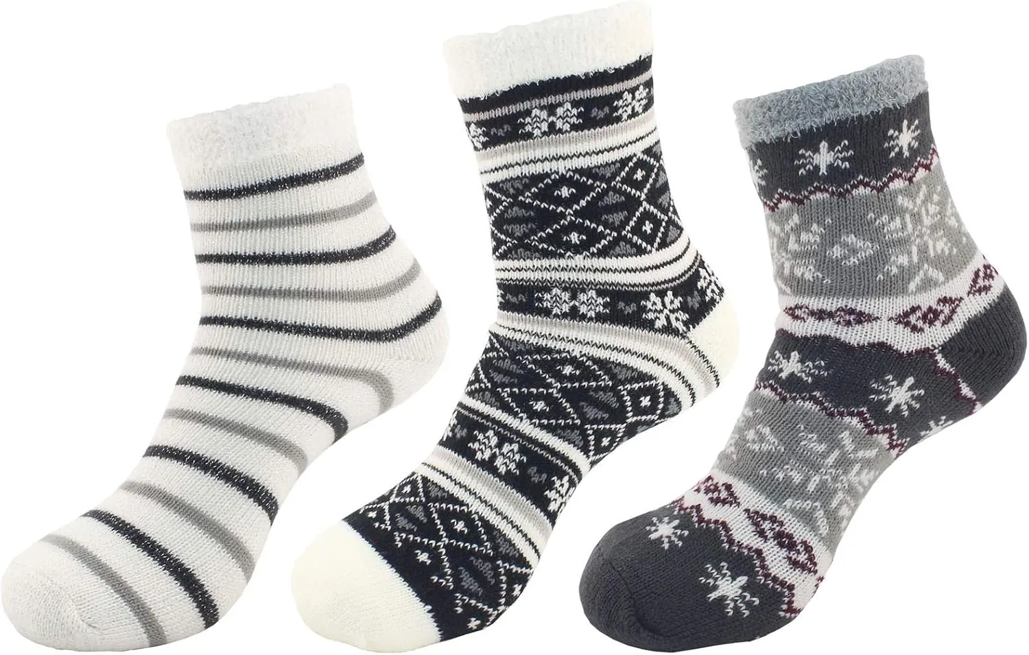 BambooMN Women's Super Soft Warm Cozy Fuzzy Socks Assortments